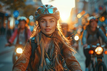 Group of friends cycling through active lifestyle