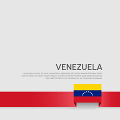 Venezuela flag on white background. Venezuelan brochure vector design, template. Cover for business booklet. Ribbon with venezuela flag. National poster. State patriotic banner, flyer