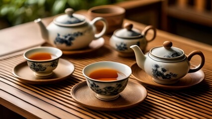  Elegant tea set ready for a cozy afternoon