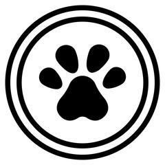 Fototapeta premium Footprint pet. Paw prints. Dog or cat vector, icon. Foot puppy isolated on white background.