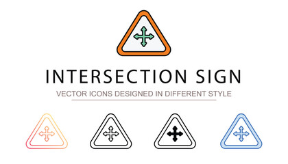 Obraz premium Intersection Sign icon design with white background stock illustration