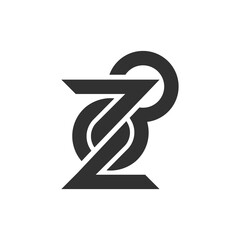 the logo consists of the letter Z and number 8. Abstract, outline and elegant.