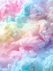 Fototapeta premium Full-surface texture of colorful rainbow-colored cotton candy resembling clouds