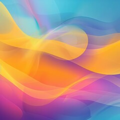 Obraz premium A vibrant abstract background featuring soft waves of orange, purple, and blue colors, perfect for creative design projects.