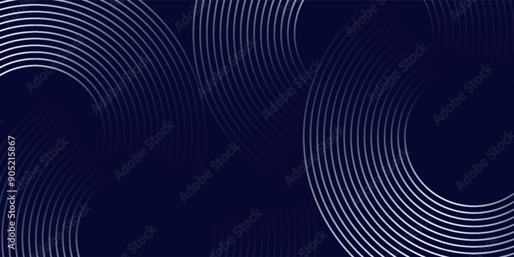 Wall mural modern dark blue abstract horizontal banner background with glowing geometric lines.suitable for cov