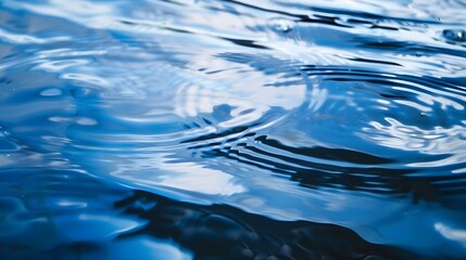 Obraz premium Rippling water surface with reflections, highlighting the patterns and tranquility of flowing water