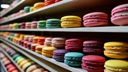Obraz premium A rainbow of macarons ready to delight your taste buds