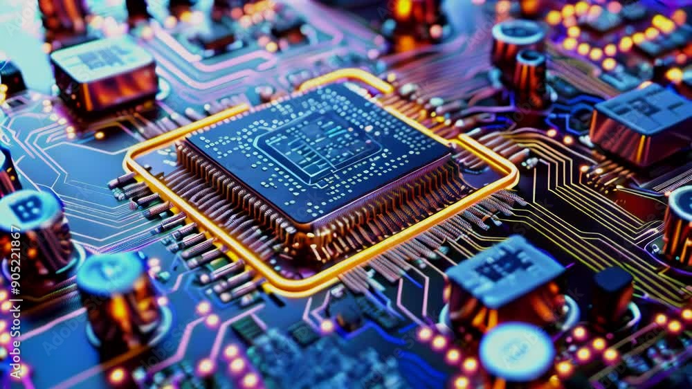 Poster circuit board for computer ai chip cpu