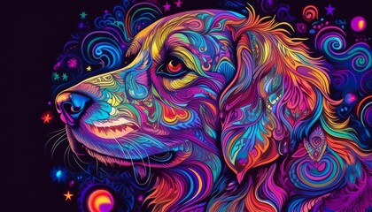 Psychadelic theme Dog