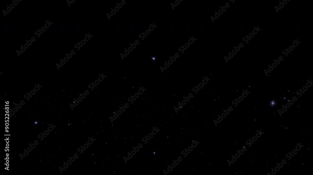 Poster loop glow white stars dust particles animation flow on black abstract background. glowing flying emb