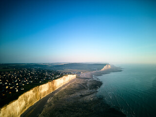 plage de criel Normandy France. Drone
