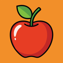 apple vector illustration on coloring background, silhouette, Food, icon, svg, characters, Holiday t shirt, Hand drawn trendy Vector illustration, fruit Vector