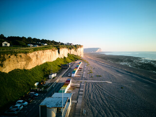plage de criel Normandy France. Drone