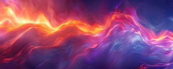 Obraz premium Abstract Wavy Pattern with Vibrant Colors and Shimmering Lights