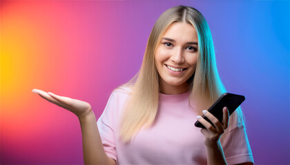 Young girl happy about a good message on her smartphone
