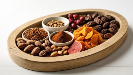 Fototapeta premium A vibrant assortment of nuts and dried fruits