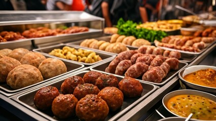  Delicious assortment of baked goods and sausages