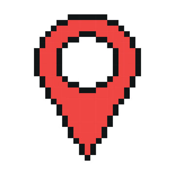 Pin pixel icon simple design.Vector illustration.