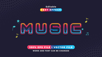 editable modern gradient music text effect.typhography logo