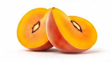  Freshly sliced juicy peaches ready to enjoy