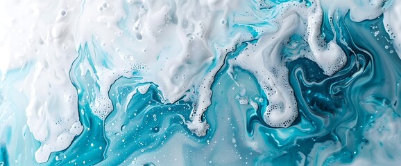 Abstract Swirling Blue and White Liquid