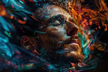 Energetic and colorful abstract digital artwork showing vibrant energy trails, blending an array of hues and dynamic designs to capture attention and spark imagination.