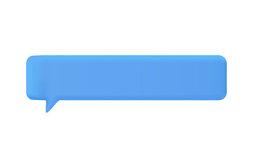 Blue Rectangle Speech Bubble Isolated Background.