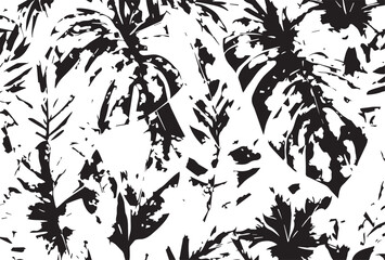 Watercolor seamless pattern with colorful abstract tropical leaves. Bright summer print with exotic plants. Creative trendy botanical textile design.