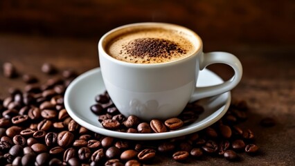 Fototapeta premium Coffee moment A moment of tranquility with a cup of coffee