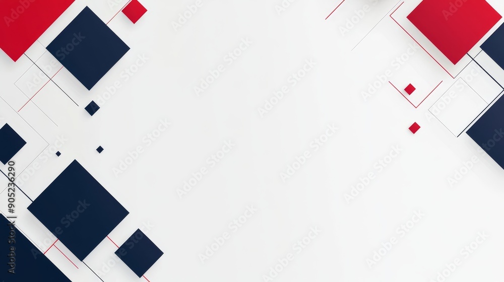 Poster a clean and modern abstract background with red and blue squares arranged in a geometric pattern on 