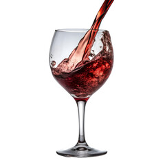 Elegant Wine Glass with Red Wine Splash