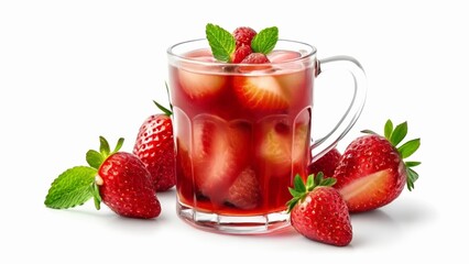  Refreshing summer delight served with a twist of mint and a strawberry garnish