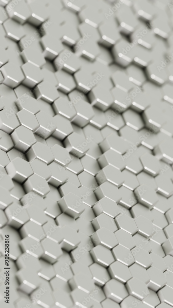 Aufkleber Abstract Hexagonal Pattern with Colorful Highlights on a Light Background..