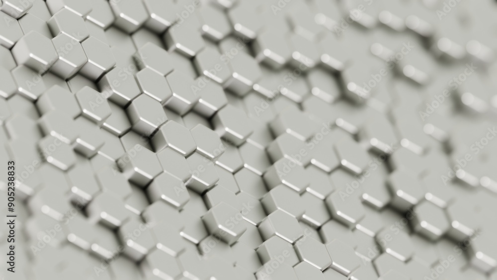 Aufkleber Abstract Hexagonal Pattern with Colorful Highlights on a Light Background..