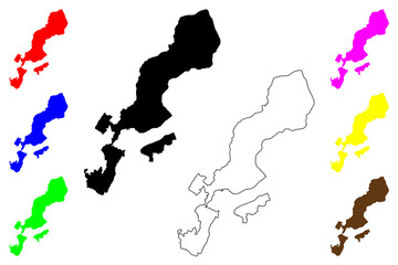 Fototapeta premium Lugano City (Swiss Confederation, Switzerland) map vector illustration, scribble sketch City of Lugano map