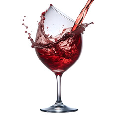 Elegant Wine Glass with Red Wine Splash