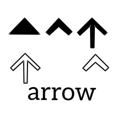 set of arrows icon silhouette style Victor illustration with white background 