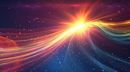 Fototapeta premium Radiant Cosmic Explosion with Brilliant Light and Stardust