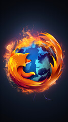 Vibrant and Distinctive Symbol of High-Speed Web Browsing: The Firefox Logo.