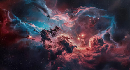 The heart of the universe with Cosmic Inferno a breathtaking digital artwork that captures the raw beauty and power of deep space phenomena. vibrant nebula in stunning detail, Generative AI