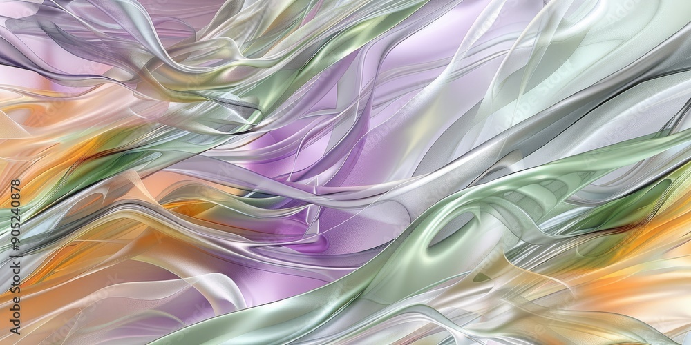 Poster a harmonious flow of abstract and ethereal waves in a spectrum of various colors