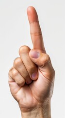 Isolated Hand Gesture: A Single Hand and Fingers Making a Sign on a White Background, Symbolizing Communication and Expression.