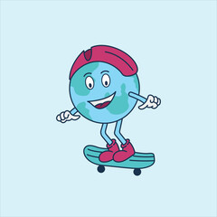 character,skateboard,cartoon,retro,mascot