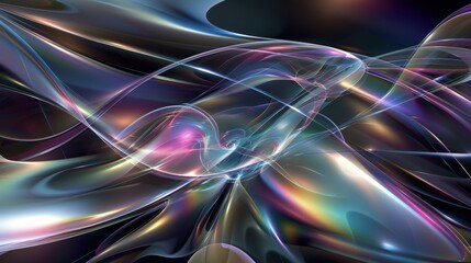 Abstract Swirling Light Patterns with Iridescent Colors