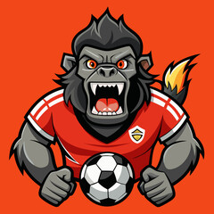 football soccer maskot cartoon angry gorilla