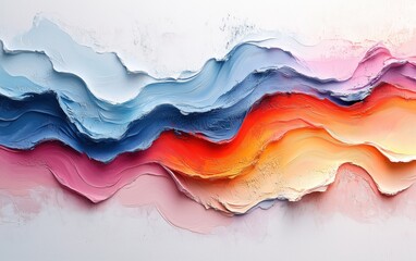 Ethereal Flow - Abstract Pastel Painting on White Background with Soft Curves and Minimalistic Style
