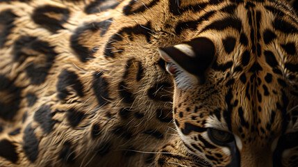 Detailed Close-Up of Ocelot Fur Patterns Highlighting Natural Beauty and Camouflage