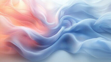 Obraz premium Serene Abstract Artwork with Swirling Pale Blue and Pink Lines on White Canvas