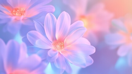 Fototapeta premium Vibrant Close-Up of Delicate Purple Flowers with Soft Focus and Dreamy Pastel Background, Perfect for Nature and Floral Themes, Ideal for Spring and Summer Concepts, Beautiful Botanical Photography