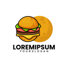 burger and moon logo design